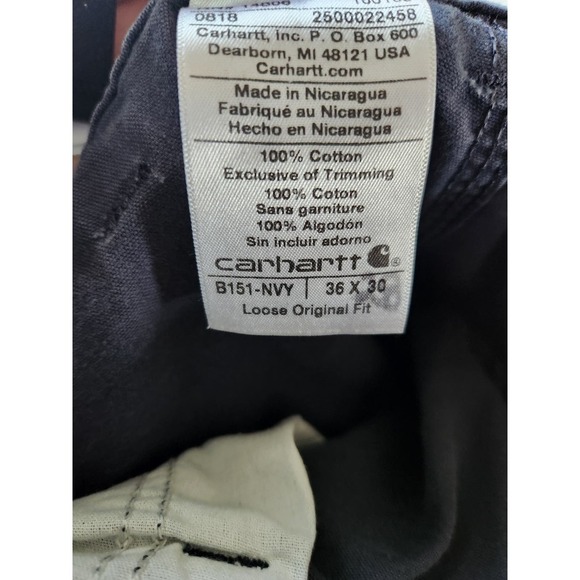 Carhartt Grey Loose Fit Carpenter utility work Jeans Mens Size 36x30 *Flaw* - Picture 8 of 12